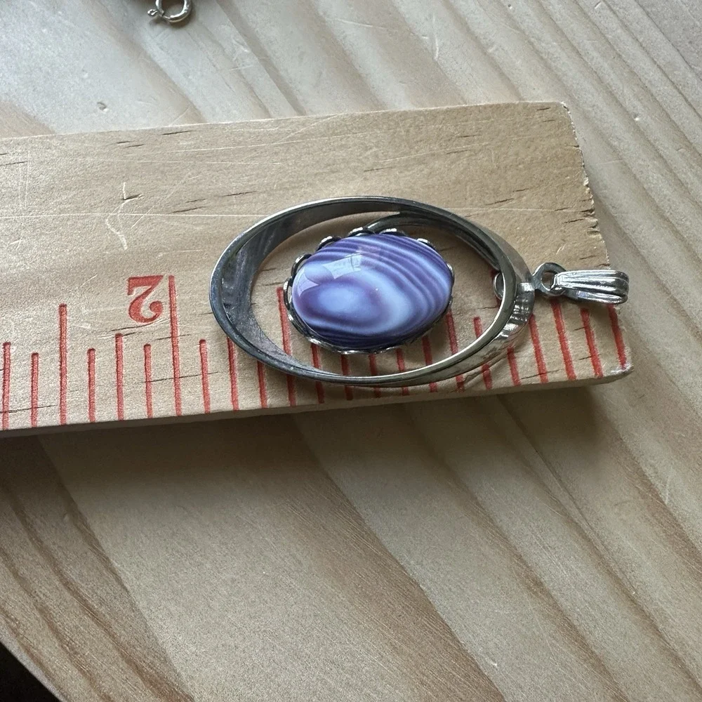 Vintage Pendants 1-1.75 Inch 7 Item Lot‎ Cross Heart Butterfly Metal Stone Glass